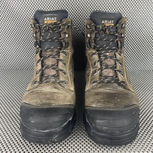 Ariat Work Boots Treadfast 6" Mens 11 EE Brown Leather Waterproof Steel Toe